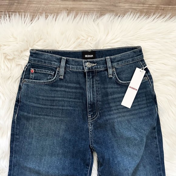 NWT HUDSON Noa JEANS Size 27 Mid Rise Crop Straight Leg in Brynlee Wash Blue NEW - Picture 8 of 16